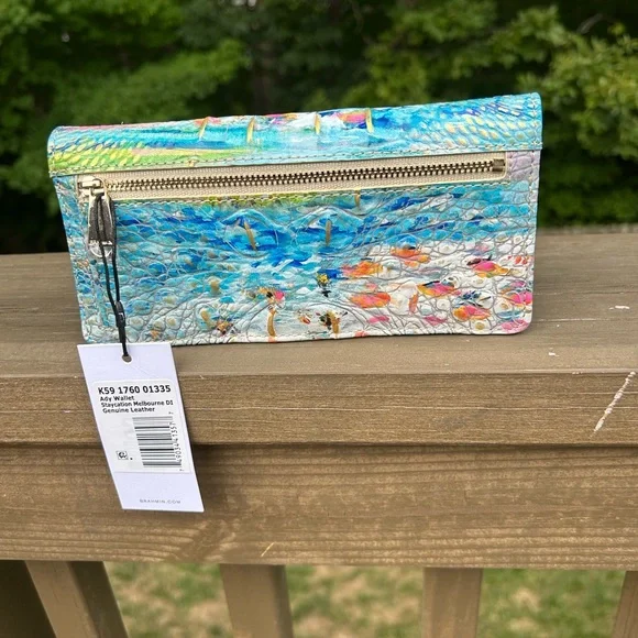 Brahmin Ady Staycation Croc-Embossed clutch wallet HTF - Picture 2 of 5